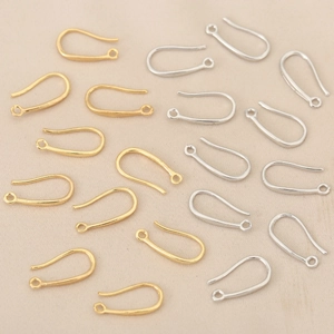 Ganchos para pendientes en forma de U de cobre dorado y plateado para joyería DIY