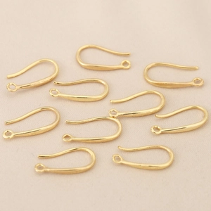 Ganchos para pendientes de cobre bañados en oro de 18k para creación de joyas DIY