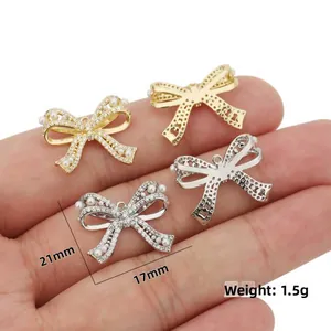 Colgante de lazo con diamantes chapado en oro de 18k accesorio de joyería 21mm
