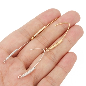 Orecchini rampicanti placcati oro 18k e argento con zirconi per gioielli fai da te