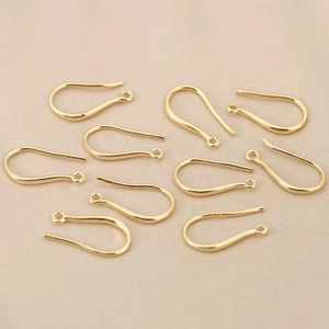 Pack de 10 ganchos de cobre bañados en oro de 18k para pendientes de bricolaje y joyería
