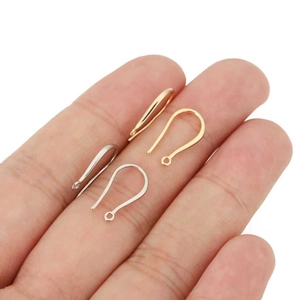 Ganchos para pendientes en U bañados en oro de 18k para creación de joyas DIY