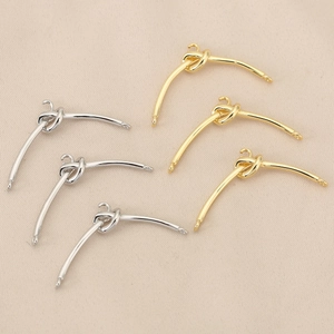 Pendentif Connecteur de Nœud en Cuivre Plaqué Or 18K Tube Incurvé Minimaliste Fournitures de Bijoux DIY Collier Bracelet Boucle Oreille