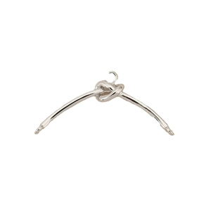 Barrette à cheveux minimaliste en métal argenté avec nœud et finition polie