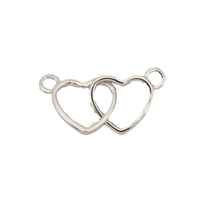 Colgantes de doble corazón entrelazados bañados en oro de 18K para crear joyería