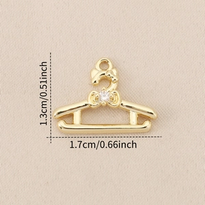 18K vergulde kledinghanger hanger met strik en zirkoon voor DIY sieraden maken