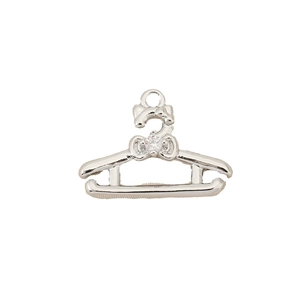 Zilveren kledinghanger hanger met strik en zirkonia voor DIY sieraden