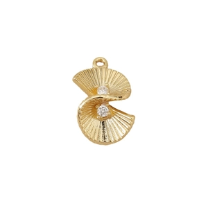 Pendente in rame placcato oro 18 carati a forma di spirale con pietre scintillanti