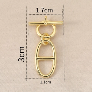 Chiusura OT placcata oro 18K con zircone lucido per accessori creazione gioielli fai da te