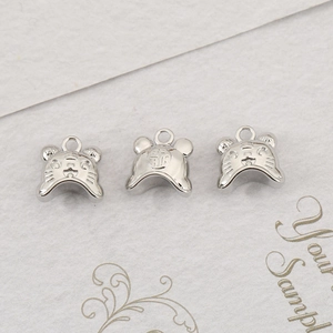 Pendentifs tigre en cuivre plaqué or 18 carats avec caractère Fu pour bijoux DIY