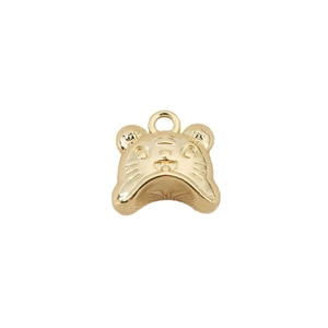 Pendentif tigre du zodiaque en cuivre plaqué or 18 carats avec finition polie et boucle