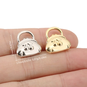 Copper Cherry Pattern Mini Handbag Shape Pendant Only Without Chain 18K Gold Silver Plated 3D DIY Jewelry Making Accessory