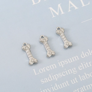 18 Karat vergoldete Knochenanhänger mit Zirkonia für DIY-Schmuckherstellung