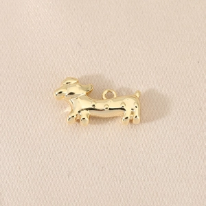 Pendentif teckel en plaqué or 18 carats poli pour la création de bijoux DIY