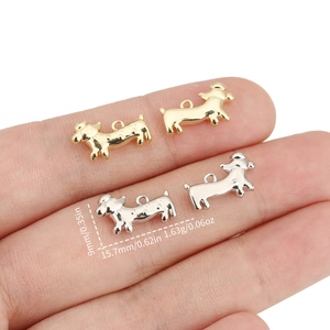 Pendentif Chien Teckel en Cuivre Plaqué Or 18K pour Fabrication de Bijoux DIY Charmes Animaux pour Collier Bracelet