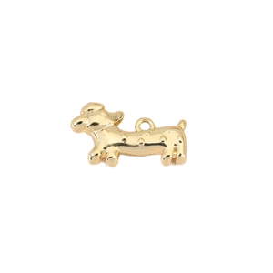 Pendentif teckel plaqué or 18 carats avec anneau pour création de bijoux DIY