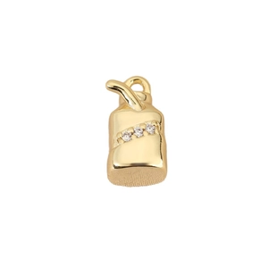18K vergoldeter beutelförmiger Anhänger mit weißen Zirkonsteinen für DIY-Schmuck