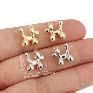Copper Balloon Dog Pendant Only (Without Chain) For DIY Jewelry Making Electroplated Gold Silver Animal Style Small Charm