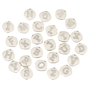 Pendentifs alphabet A-Z en cuivre plaqué or 18 carats avec incrustation de zircon