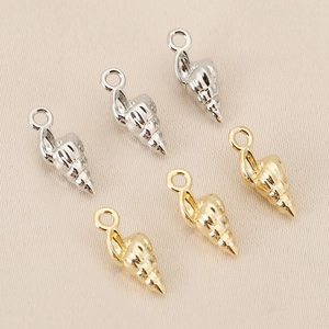 14K Gold Plated Copper Marine Life Conch Seashell Pendants With Zirconia For DIY Handmade Necklace Bracelet Jewelry Making