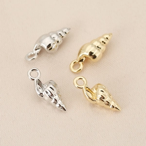 14K gold plated seashell charms in gold and silver for DIY jewelry necklaces