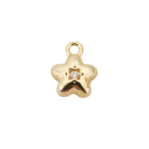 Ciondolo a stella placcato oro 18k con zircone per la creazione di gioielli