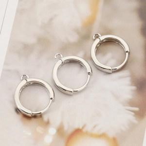 Monachelle lucide in argento sterling S925 con occhielli per creazione gioielli fai da te