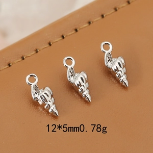 14K gold filled conch shell pendants with zircon for DIY jewelry making 12x5mm
