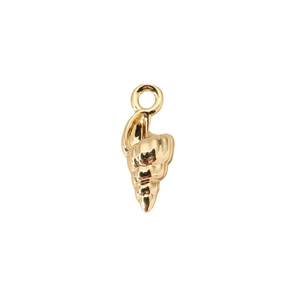 Exquisite 14K gold plated conch shell charm pendant for DIY necklace and jewelry making