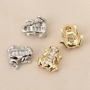 Pendentifs grenouille en or 18K et argent avec zircons pour la création de bijoux DIY