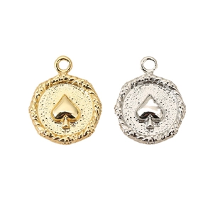 18K goud en zilver schoppen munt hangers met touwrand voor DIY sieraden maken