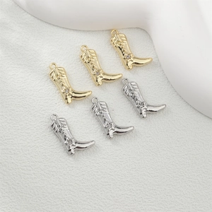 Lot de pendentifs bottes de cow-boy or et argent avec étoile pour bijoux DIY