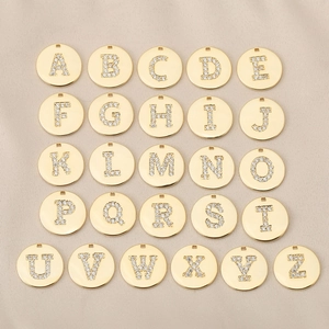 Luxury Copper Zircon Round Alphabet Charms For DIY Necklace Bracelet Making Fashion Jewelry Micro Inlaid Letter Pendants