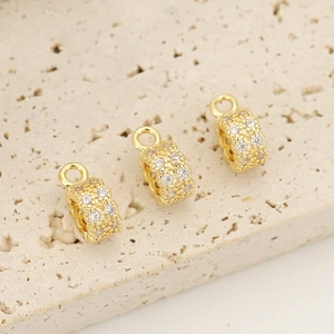 Τρία επίχρυσα διαχωριστικά 18k με ζιργκόν για χειροποίητα κοσμήματα και κατασκευές