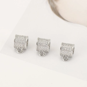 3er-Set 18k vergoldete Zylinder-Anhänger mit Zirkonia-Mikropflasterung für DIY