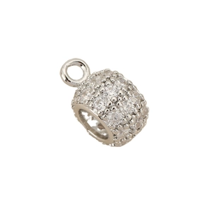 Funkelnde 18K vergoldete Perle mit Pavé-Zirkonia und großem Loch für DIY-Armbänder