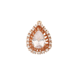 Waterdrop pendant with 18K rose gold plating and sparkling pear-cut cubic zirconia
