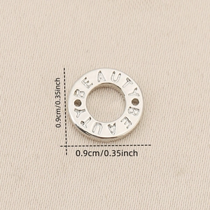 Perla cerchio 0,9cm placcata oro 18K argento con incisione BEAUTY per gioielli