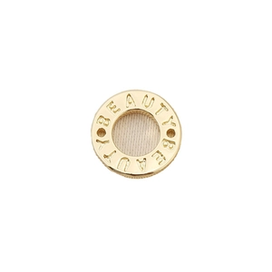 Perla donut placcata oro 18K lucida con incisione Beauty per creazione gioielli DIY