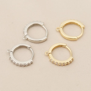 18K goud en zilver vergulde oorringen met zirkonia en kleine lusjes voor DIY sieraden maken
