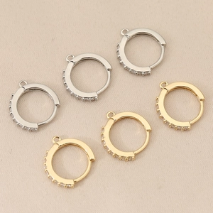 18K vergulde en zilveren oorringen met zirkonia en ophanglussen voor DIY-sieraden maken