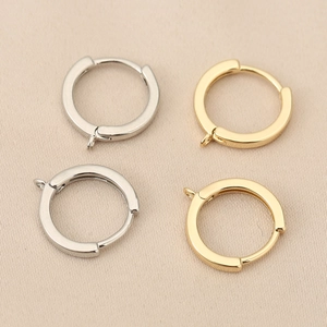 Pendientes de aro clásicos en oro y plata con anillas para dijes para creación de joyas DIY