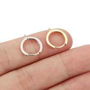 Pendientes de Aro Huggie de Cobre Vintage Para Mujer Accesorios de Joyería DIY Versátiles Con Anillo Colgante Oro Plata Galvanizado