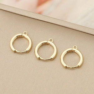 Französischer Stil 18k vergoldete runde Kupfer Ohrhaken und Zubehör für DIY Schmuck