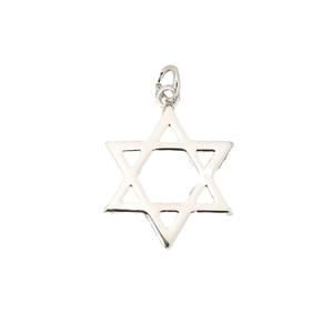 Silver hexagram star pendant in polished finish for DIY necklace and jewelry making