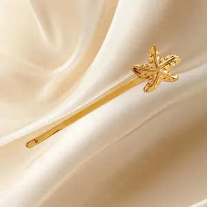 Edelstahl Seestern Haarspange Für Damen Gold Metall Haarklammer Sommer Strand Maritimen Stil Mode Haarschmuck