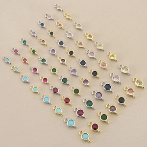 18k gold plated birthstone connectors for DIY jewelry making in various colors