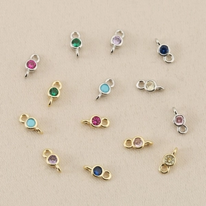 DIY jewelry connector charms with 18k gold plated birthstones for customized pendant making