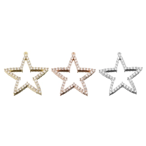Pendentifs étoiles plaqués or 18K avec zircons en or, or rose et argent pour bijoux