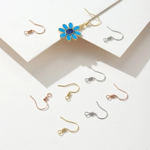 Suministros para hacer joyas con ganchos para pendientes en oro y plata para manualidades
